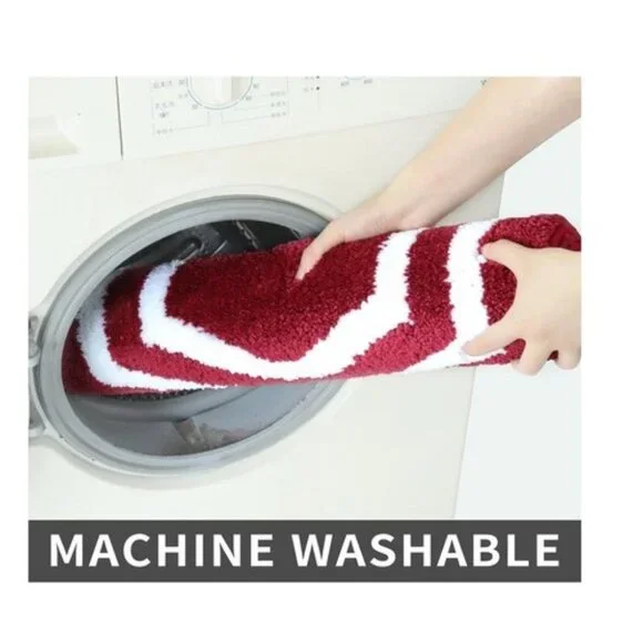 Bath Mat Rug Set Extra Thick Red Anti-slip Plush Cosy Homeer NIB - Picture 4 of 4